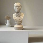 Bonded Marble mini bust of an aged Harriet Tubman part of the SculptHER Collection honoring women of history