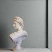 Bonded Marble gift size bust of Greek God Apollo bust replica of famous Apollo Belvedere in Vatican City