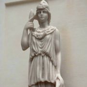 White bonded marble statue of greek goddess athena