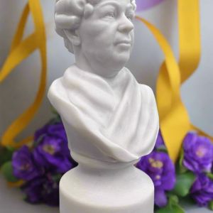 Bonded Marble bust of Elizabeth Cady Standon, american female pioneer suffragist