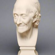 Bonded Marble Bust of Voltaire replica of Jean-Antoine Houdon 1781