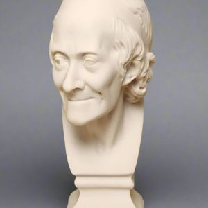 Bonded Marble Bust of Voltaire replica of Jean-Antoine Houdon 1781