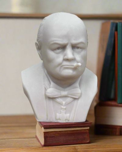 White Bonded Marble bust of Winston Churchill 