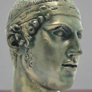 Bonded Marble head of Delphic Charioteer Delphi museum replica
