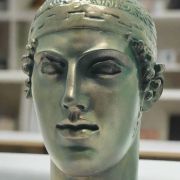 Bonded Marble head of Delphic Charioteer Delphi museum replica 