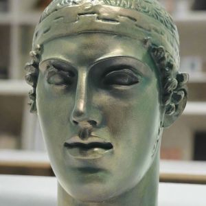 Bonded Marble head of Delphic Charioteer Delphi museum replica