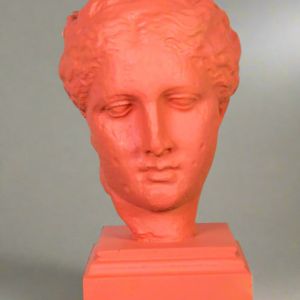 Bonded Marble Hygeia bust in Coral tone