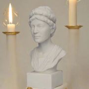Bonded Marble bust of Hypatia, Greek philosopher, mathematician, teacher in Alexandria and part of the SculptHER Collection