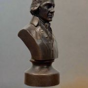 Bonded Marble bust of James Madison mini size shown in bronze tone finish