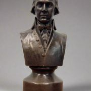 Bonded Marble bust of James Madison mini size shown in bronze tone finish