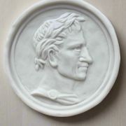 Bonded Marble wall plaque with carved relief of Julius Caesar, Roman Emperor and Former Dictator