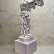 White Bonded Marble statue replica of Nike of Samothrace  with large base