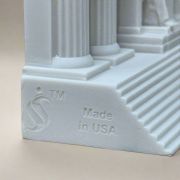 Bonded Marble statue replica of the Lincoln Memorial facade in Washington, D.C., highlighting intricate neoclassical craftsmanship and historical significance.