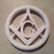 Masonic Square and Compass Wall Relief - White image