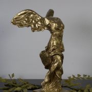 Bonded Marble gold tone figure of Nike of Samothrace replica classic gift Statue 