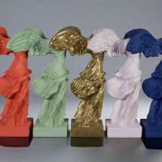 Bonded Marble Colorful Nike of Samothrace Statues