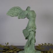 Bonded Marble statue of Nike of Samothrace in light green tone