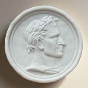 Bonded Marble wall plaque with carved relief of Julius Caesar, Roman Emperor and Former Dictator