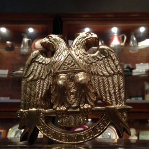 Bonded Marble Scottish Rite Double Headed Eagle Paperweight