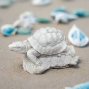 White Bonded Marble statue of a mini sea turtle 