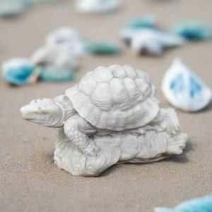 White Bonded Marble statue of a mini sea turtle 