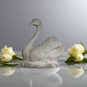 Bonded Marble Graceful Swan statue