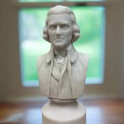 Bonded Marble bust of Thomas Jefferson gift sized model perfect for any shelf or desk