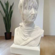Bonded Marble Gift Bust of Veiled Lady replica of marble bust at Seward House