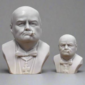 White Bonded Marble busts of winston churchill 5" and 9"