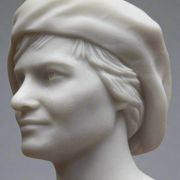 White Bonded Marble bust of suffragist and activist Ruza Wenclawska