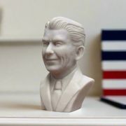 White bonded marble mini bust of ronald reagan