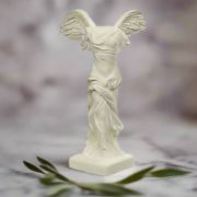 White Bonded Marble mini statue of nike of samothrace 6 inches tall