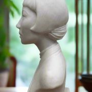 White Bonded Marble bust of Anna May Wong, first asian american silent film female actress