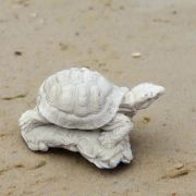 White Bonded Marble mini statue of a sea turtle statue