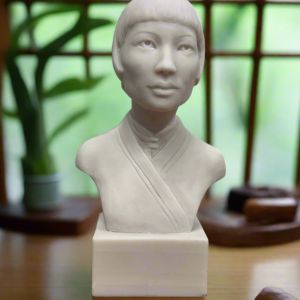 White Bonded Marble bust of Anna May Wong, first asian american silent film female actress