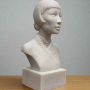 White Bonded Marble bust of Anna May Wong, first asian american silent film female actress